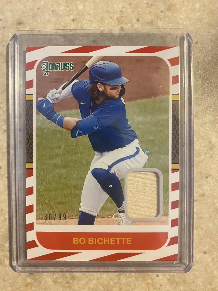 jtkolb's tweet photo. Check out 2021 Donruss Bo Bichette Retro 1987 Bat Relic Red 30/99 #87M-BB Blue Jays #BlueJays https://t.co/0HYfntqP4r via @eBay #whodoyoucollect #thehobby @linkmycard #collect #hobby #mlb #bo #mlb https://t.co/ogNtFJBQNm