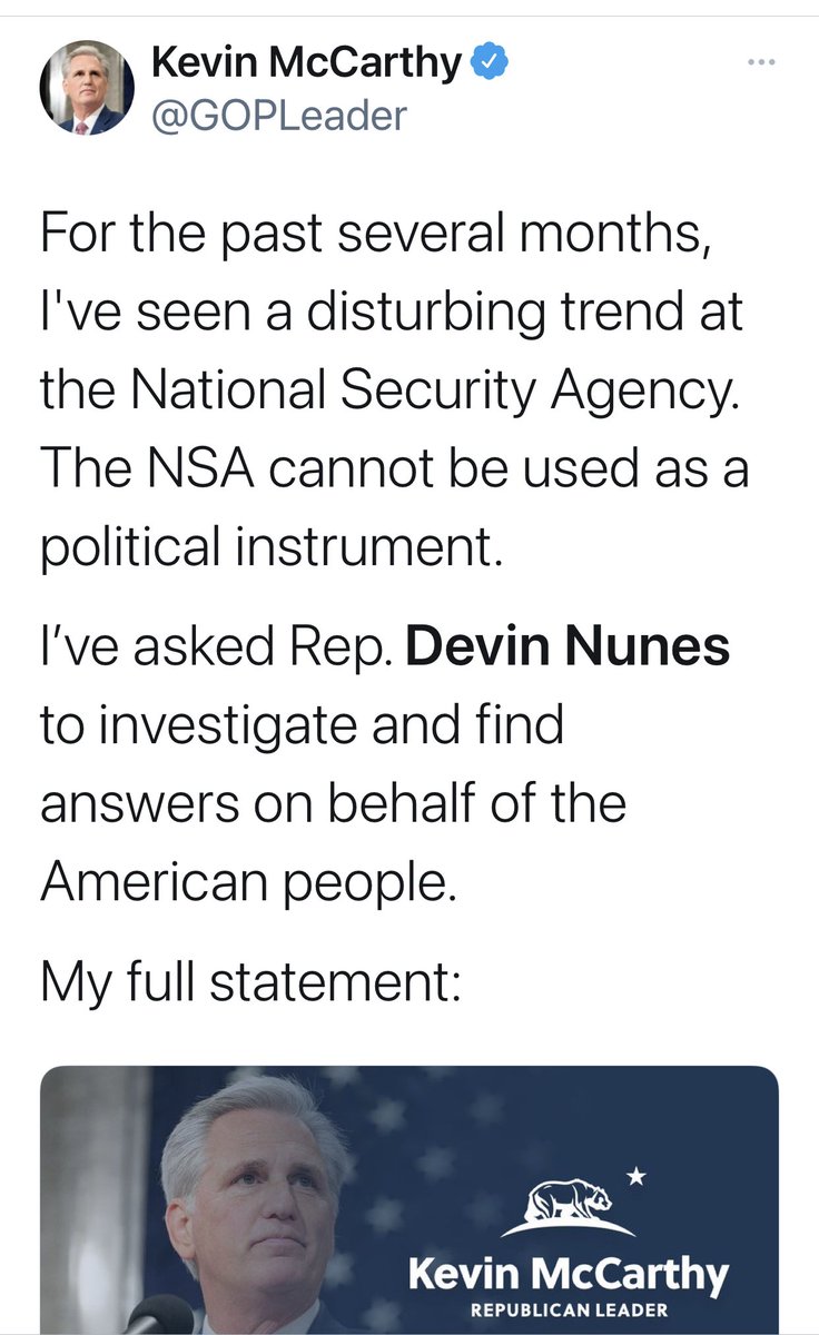 For months this guy has attempted to subvert a congressional investigation into the Jan 6 Trump insurrection. Even avoided meeting w/ an injured officer. Yet, a few days after a tv pundit has a kiddie tantrum, he is asking Nunes to investigate.🤨 America wake up!#VoteBlueIn22