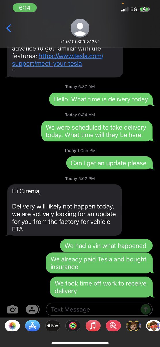 SteveMojica's tweet photo. @Tesla I confirmed my delivery for today. I made the final payment and purchased the insurance not to mention signed the contract. I received the vin and 1 hour before 6pm they can’t deliver my car and the website says 9-13 weeks!  No return calls, emails, text #Tesla @elonmusk https://t.co/6EoKtilLUi