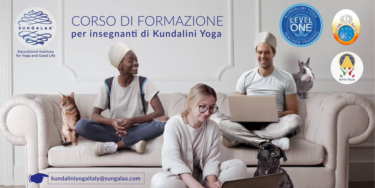Sat Naam Corso di Formazione per Insegnanti di Kundalini Yoga  2021/2022 Online. Scontato entro il 4 Luglio 2021.
Info: kundaliniyogaitaly@sungalaa.con