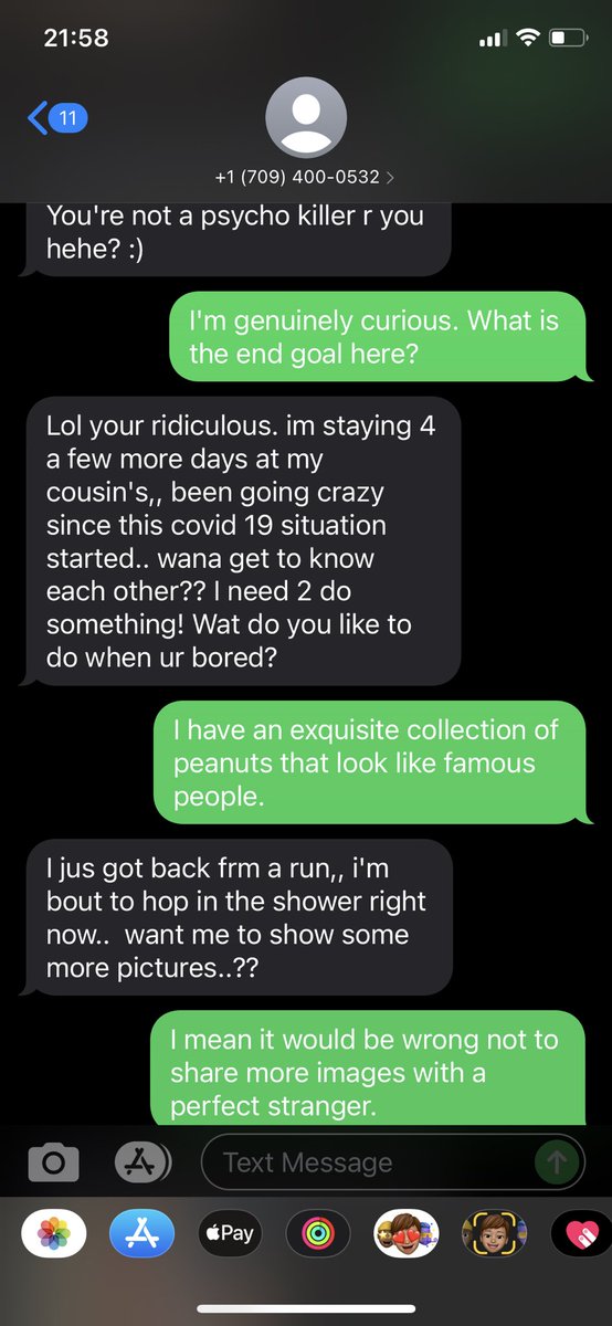 notjohnmichael's tweet photo. Dear @replyall, I’ve just gone through a bizarre text sequence and I require some level of tech support. What happens when I visit the link above this confused / horny young woman’s butt? (which I have not shared here for reason of not wanting to unleash a virus upon the others.) https://t.co/AfsVnOFcbv