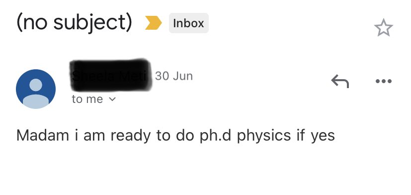 karthickbala's tweet photo. Here is a student’s email for joining PhD. No subject, Madam, &amp; Physics…. If yes!!!
There are so many resources out there on how to write an email for student positions. @VoicesofIndAcad #AcademicTwitter #Academia https://t.co/hJ5vMe5pBQ