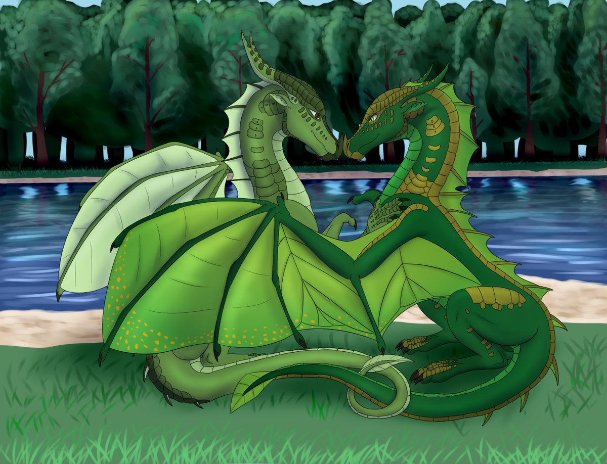 MoonShadowAsta1's tweet photo. #ArtistOnTwitter #WingsofFire #wof #Dragon #leafwing #female #couple #love #Willow #Sundew #lesbian #Romance #PrideMonth2021 #Pride 

Willow and Sundew.
Art for this nice couple. https://t.co/mloMrEdiLj