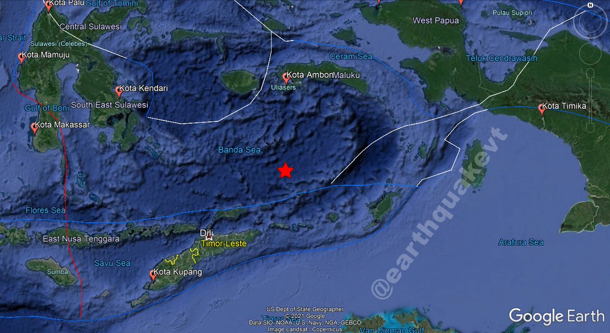earthquakevt's tweet photo. ⚠️#Indonesia🇮🇩: A mild #earthquake of magnitude M4.5, was registered at 92 KM NNW of #Batumerah, province of #Maluku. Depth: 326 KM.
Date & time UTC: 2021/07/01 02:20:56.
Source: BMKG
Apakah Anda merasakan gempa ini?, Ceritakan!
#EQVT,#gempa,#GempaBumi,#sismo,#temblor,#terremoto. https://t.co/2H8li59drW