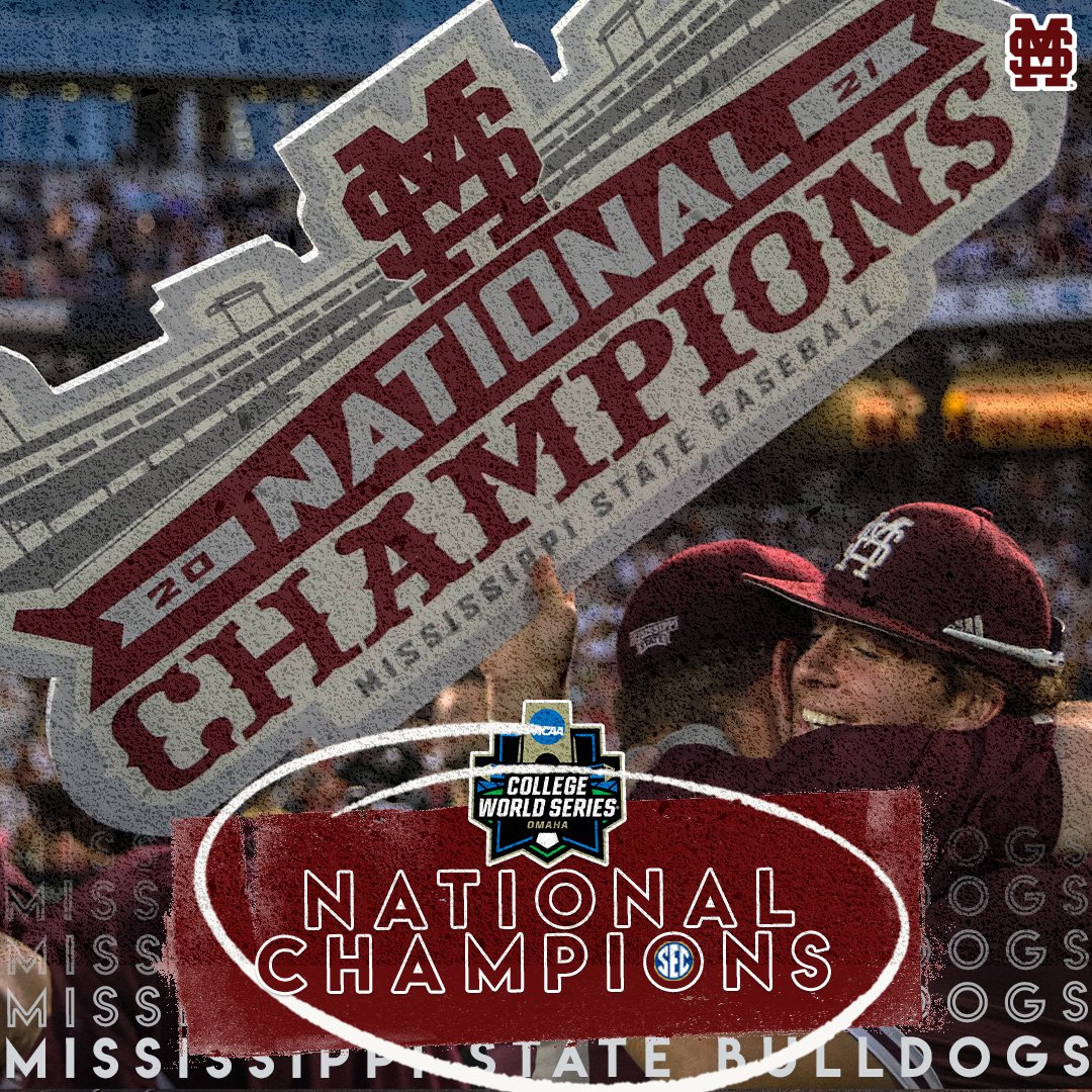 SEC's tweet photo. ✅ @HailStateBB's First #CWS Title
✅ First @HailState National Championship 
✅ Largest Shutout in @NCAACWS Championship Game History

#HailState https://t.co/xon0xvM56U