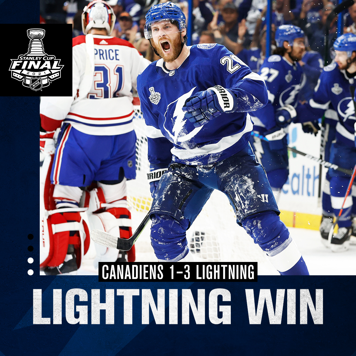 NBCSportsHockey's tweet photo. THE LIGHTNING ARE JUST TWO WINS AWAY.

#GoBolts | #StanleyCup https://t.co/mttoQTUqCU