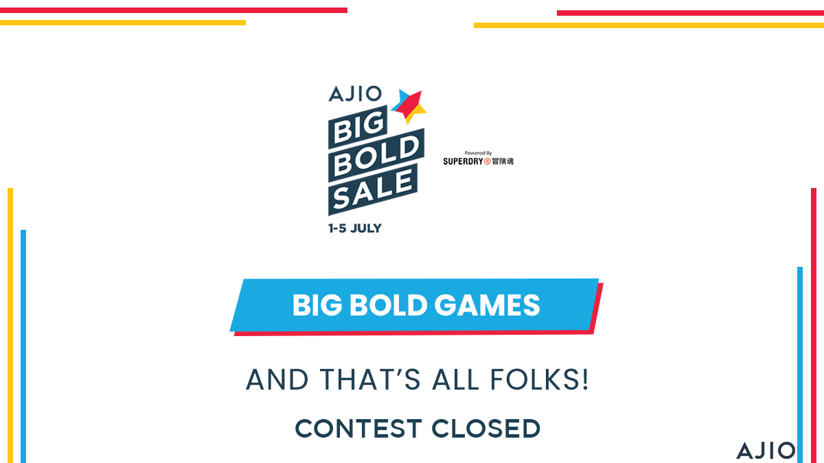 AJIO on X: It's done – this edition of AJIO #BigBoldGames is now  officially closed! But the best part is yet to come - stay tuned to watch  the players who will