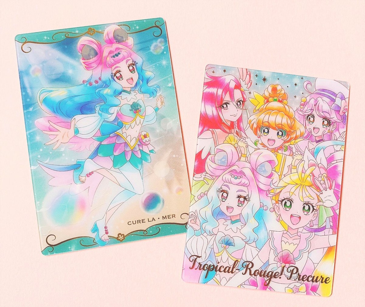 プリキュア食玩公式 バンダイ キャンディ プリキュアカードウエハース3弾 7月26日発売 未公開だった3種を含めた全28種を公開しました T Co Pkxmbc3csd 特別な彩色タッチの新レアリティhr ヒロインレア に サマーとラメールが登場