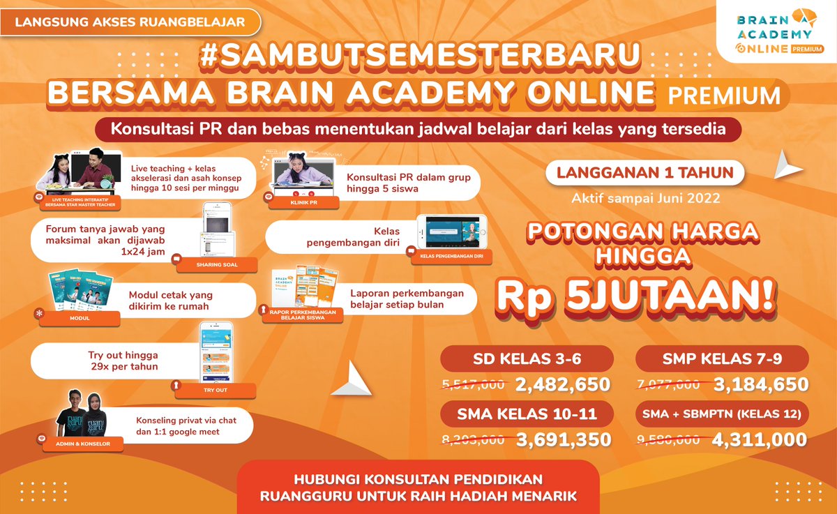 c_yb_n's tweet photo. HELP RT
SPECIAL PROMO TAHUN AJARAN BARU
semester baru, semangat baru..menjelang tahun jaran baru ini ruangguru mengadakan spesial promo khusus untuk kalian semua khususnya anak-anak ambis yang lagi nyari bimbel murah tapi berkualitas, ruangguru jawabannya.. https://t.co/BLFbXmRQqI