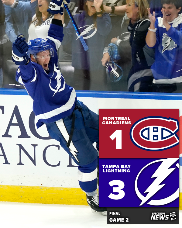 BN9's tweet image. BOLTS WIN ⚡ The Tampa Bay Lightning are now 2-0 over the Montreal Canadiens in the Stanley Cup Final.
