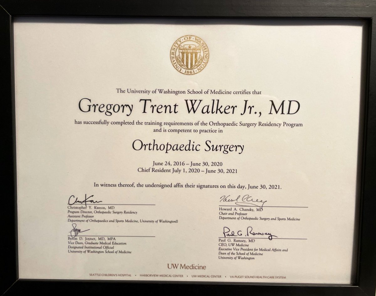 Greg Walker and I joined the @UW_Football program together as Freshmen in 2008. He just completed the Orthopedic Surgery Residency Program @UWMedicine, 9 YEARS after graduating from UW… This dude earned ALL OF THAT!!! CONGRATS, G WALK!!! #Built4LIFE