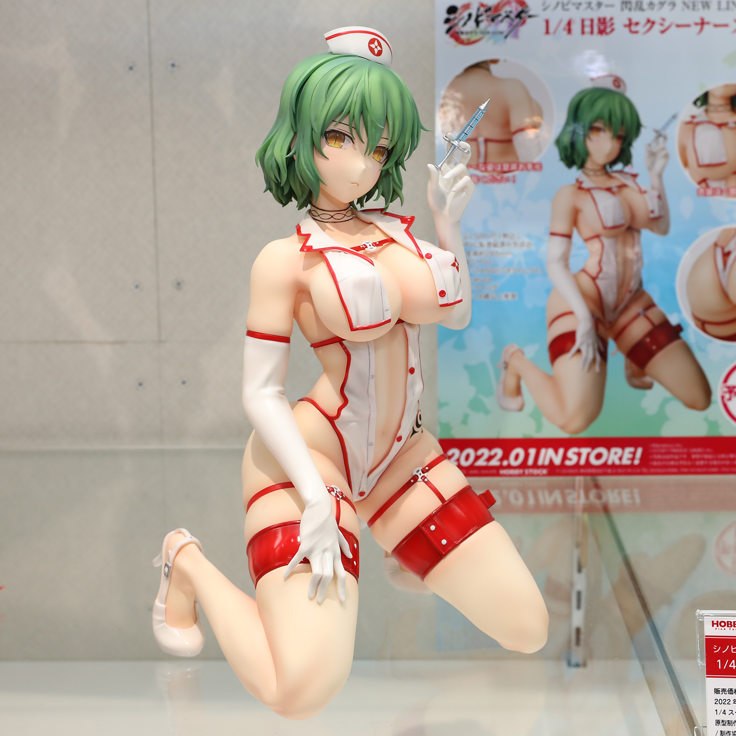 たけぴこ シノビマスター 閃乱カグラ New Link 1 4 日影 セクシーナース Ver の彩色原型はボークス秋葉原ホビー天国2の5階で展示中 7月11日 日 までは確実に展示しておりますので 秋葉原へお立ち寄りの際はぜひご覧になってください T Co