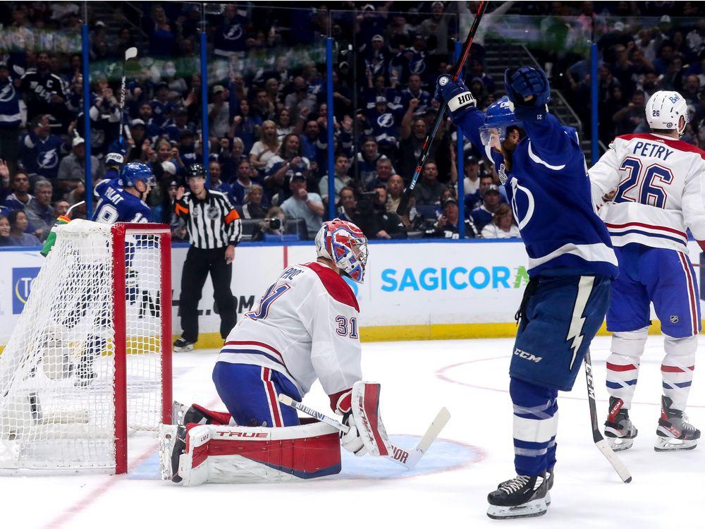 Blake Coleman's diving goal leads Lightning to 2 0 lead in Stanley Cup final