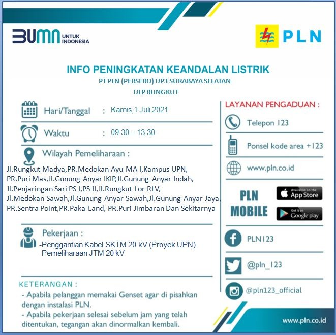 adiatmadi's tweet photo. @faridrhmn @pln_123 Onok pemadaman mas. Kapanane omahku yo mati suwi sampe sore https://t.co/GGeq9EFuMV