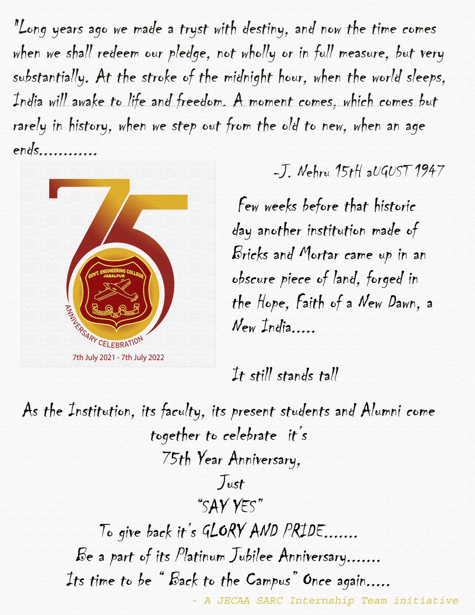 JECAA31746448's tweet photo. #jec75yrs
@AjaiChowdhry @sharatsaxenaind @SharadYadavMP @JainSanjujain20 @lawtm_advisors @AnandBasal @salilkhare2405 @Rajesh49074574 @JEC_Voice https://t.co/jyFRG0E60J