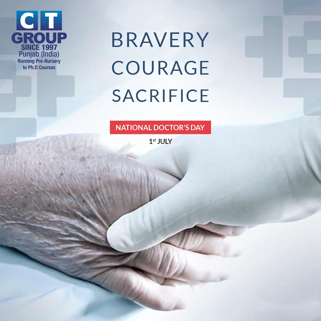 CTGroupshahpur's tweet photo. This world has become a better and healthier place to live in with doctors bringing the joy of health and goodness to our lives. Happy Doctor’s Day. #doctorsday #salute #bravedoctor #medical #CTGroupofInstitutions #TeamCT #CTians #QualityEducation #CareerBeginsHere https://t.co/bwAe0Cbhft