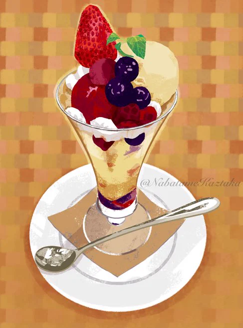 昔描いたベリーパフェです。 