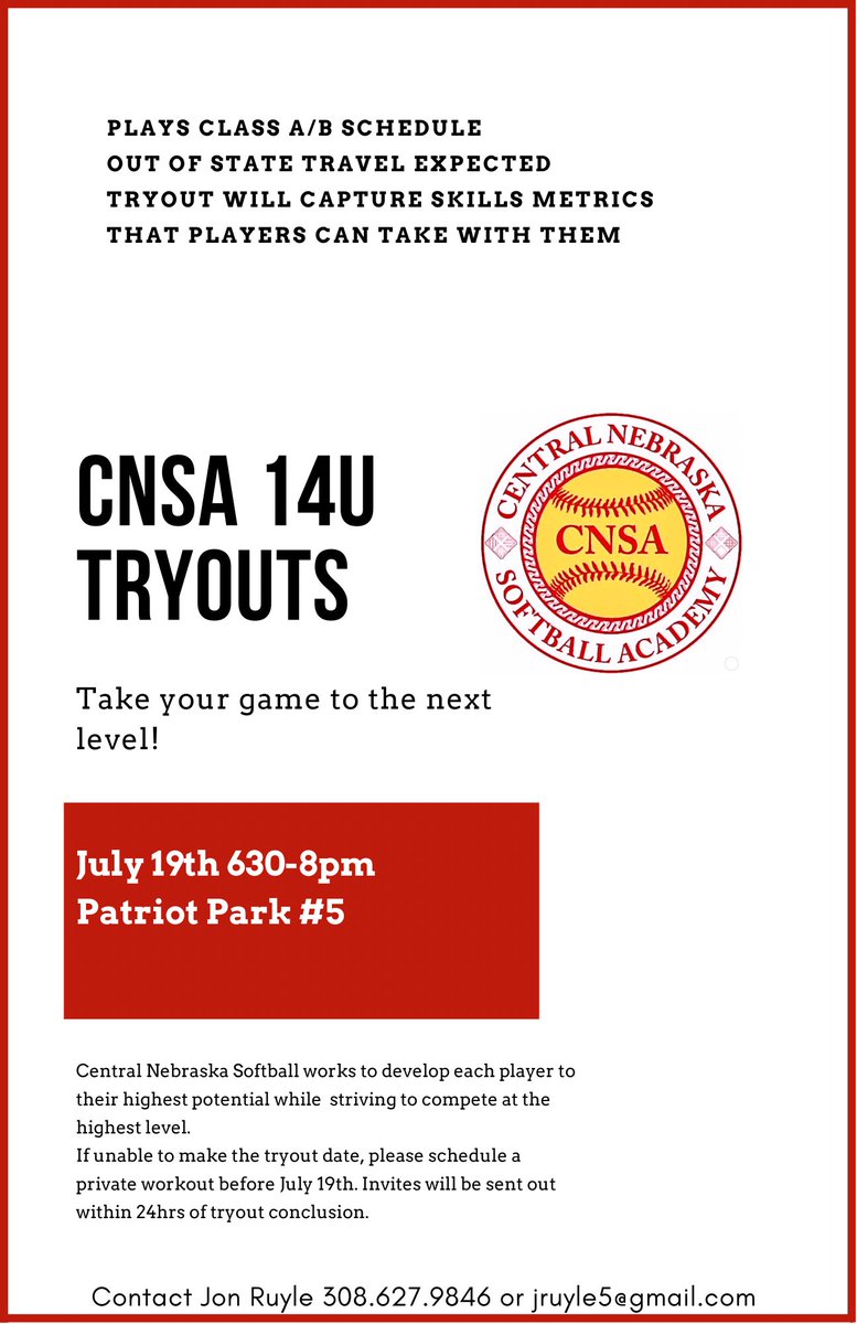 Central Nebraska Softball Academy tweet media