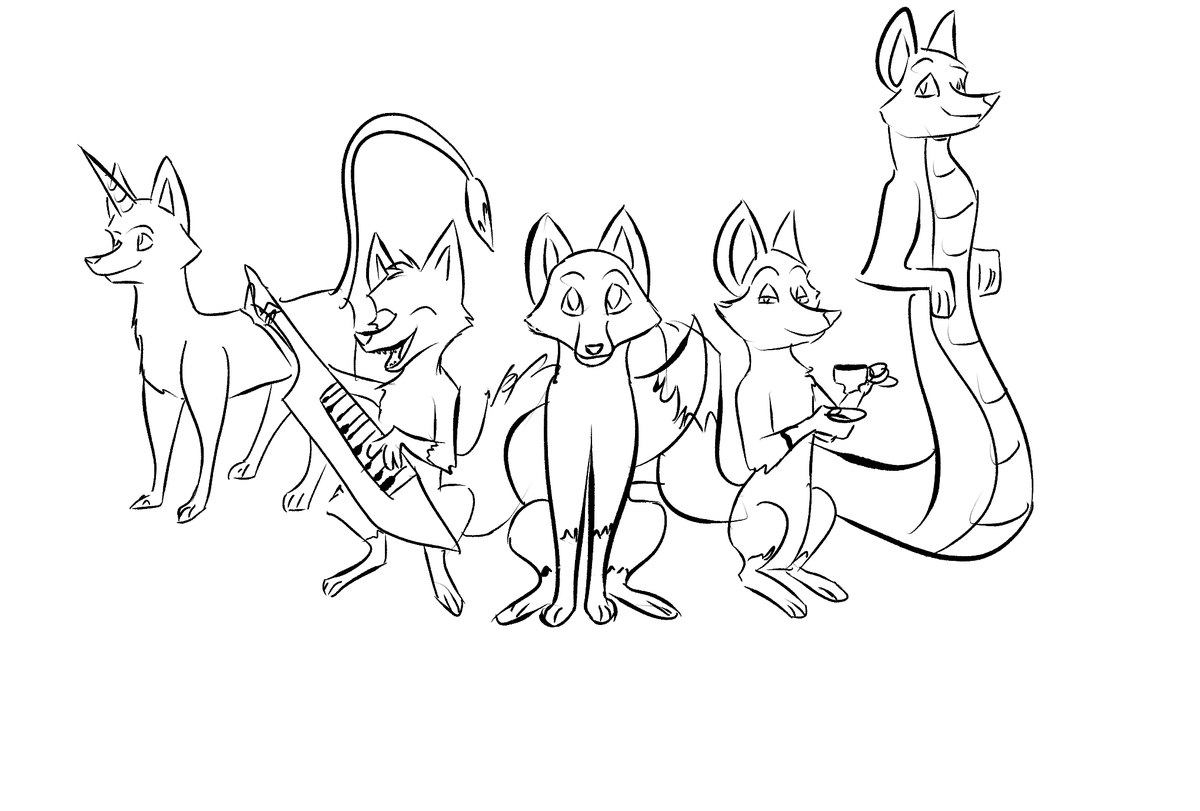 mitch12721's tweet photo. Got to this art challenge late, and couldn't do allt he ones i wanted to do. So I decided to do several at once!
#junefoxaday #teafox #unicornfox #musicalfox #snakefox https://t.co/YckLKcMSJP
