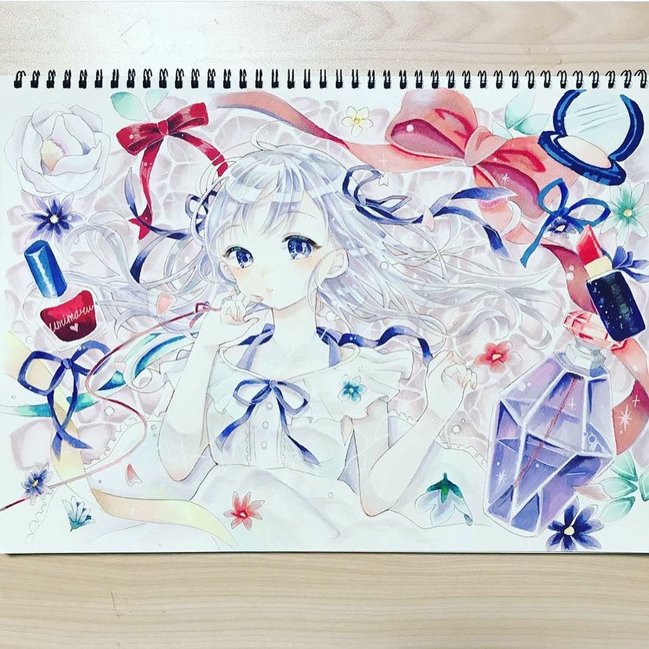 Umimaru ホロライブメンバー描きたい 中1か中2の時にコピックで描いたイラストです ﾉ 女の子 イラスト 中学生イラスト イラスト好きさんと繋がりたい イラスト アナログイラスト りぼん 水 オリジナルイラスト 絵柄が好みって人に