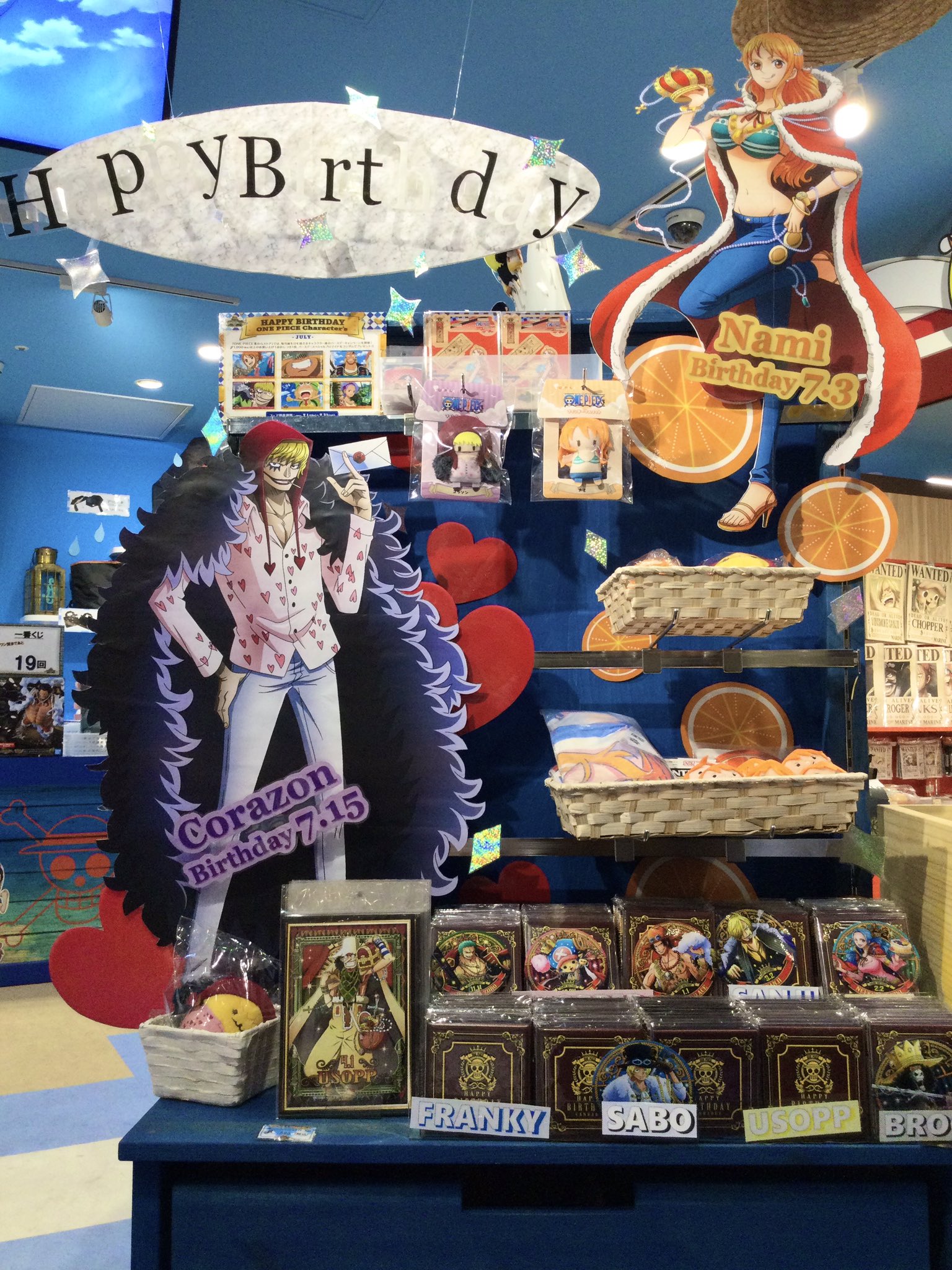 Twitter 上的 One Piece 麦わらストア池袋店 ご案内 麦わらストア池袋店では7月のバースデーコーナーを展開中 お好きなキャラクターと撮影できるプロップスも設置しております バースデーキャンペーンも開催中 Onepiece 麦わらストア T Co