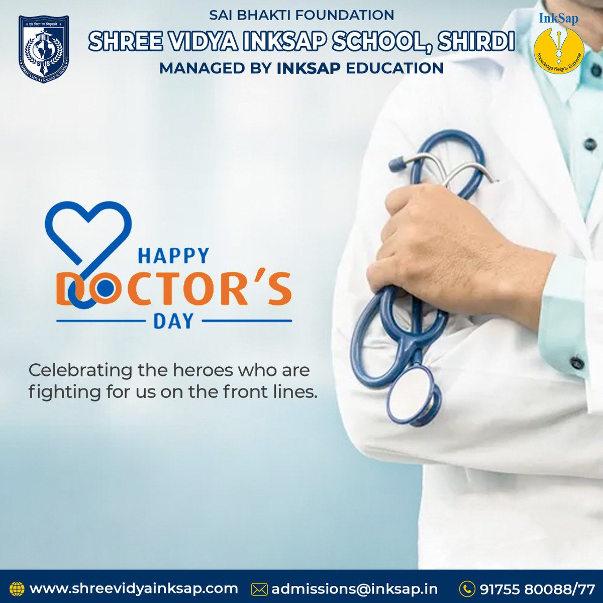 SInksap's tweet photo. Happy Doctor's Day
Celebrating the heroes who are fighting for us on the front lines.

#HappyDoctorsDay #shreevidyainksapschool #crashcourse #cbseexam2021 #AITS #Exambooster #liveclasses #Elearningonline  #onlinelearningapp  #crashcoursecbs https://t.co/lflMYRTU8s