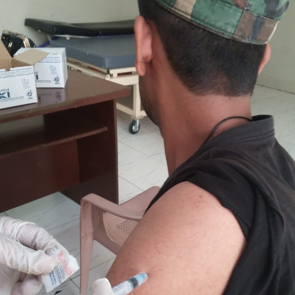 AasCentre's tweet photo. We are particularly vigilant in ensuring all SOPs necessary to protect patients from Covid 19. 

On June 28th 2021, with the generous support of District Health Officer (DHO) Malir, we were able to initiate on-site vaccination of our male patients under treatment.  
#AAS #DHO https://t.co/wRbNlM5TSo