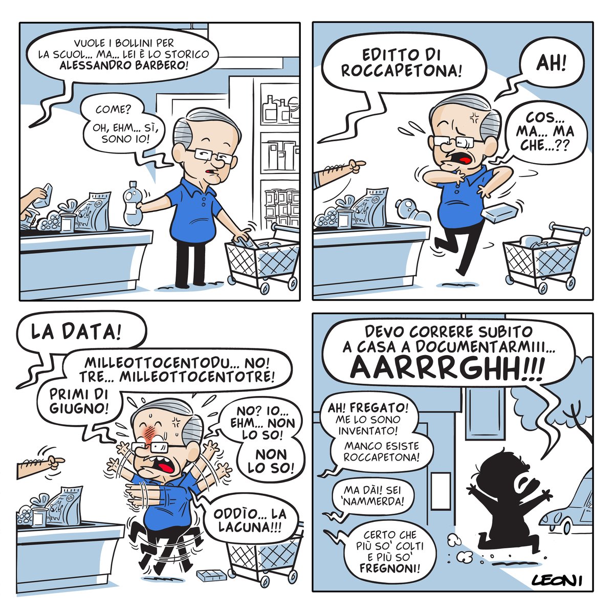 Vita di merda e quotidiane battaglie del prof. Barbero, storico #AlessandroBarbero #Barbero #Lastoriasiamolui #comicstrip #TotallyUnnecessaryComics