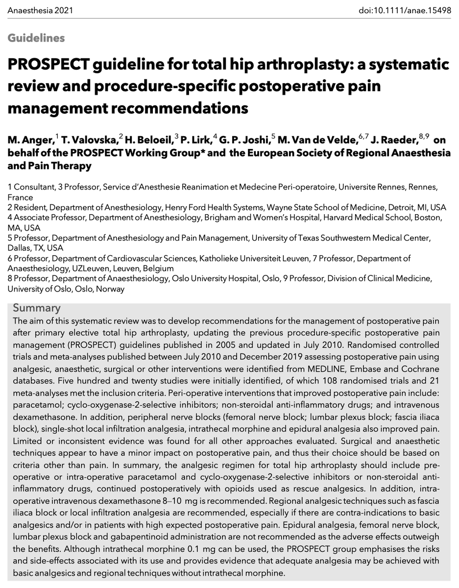 Anaes_Journal's tweet photo. 🔐PROSPECT guideline for total hip arthroplasty: a systematic review and procedure-specific postoperative pain management recommendations.

Clear, pragmatic and clinically applicable.

@MarcVandeVelde6 #FreeForAWeek

🔗https://t.co/yuX9BcwjLf https://t.co/G4RG2qJY4q