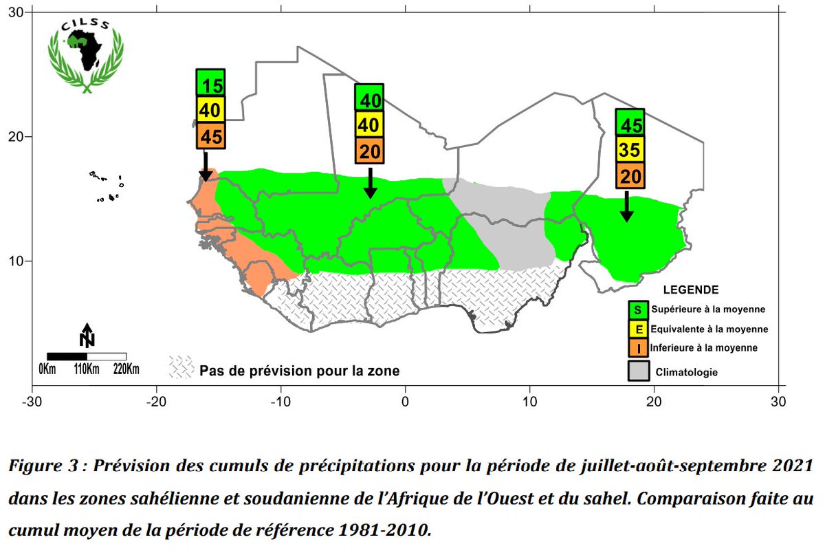 AgrhymetInfos's tweet photo. Suivi #PRESASS- Des quantités de pluies globalement équivalentes à supérieures aux cumuls moyens sont toujours attendues en juin-juillet-août. Néanmoins, déficits pluviométriques pourraient être observés sur la Mauritanie, du Sénégal, de la Gambie, de la Guinée Bissau... https://t.co/OIBqMFv6mB