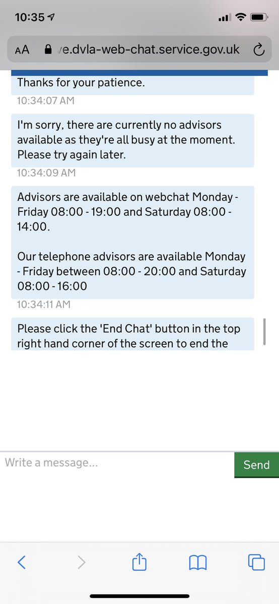 AniaGould's tweet photo. @DVLAgovuk your phone lines are busy, your chat is busy, you don’t respond to emails, your actual premises is closed… can you suggest how I should next attempt to contact you? Carrier pigeon? https://t.co/INAtJqqGms