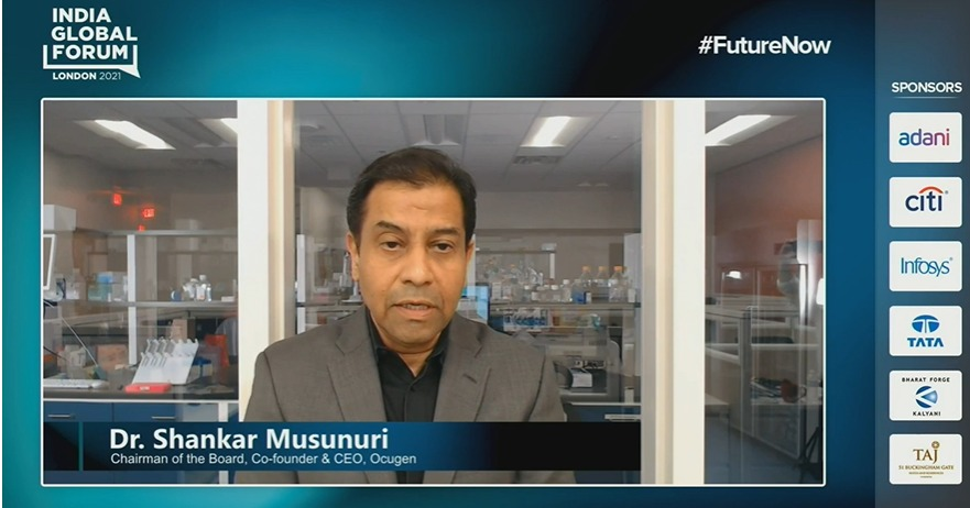 IGFupdates's tweet photo. CEO of @Ocugen Dr Shankar Musunuri joins us 🔴LIVE at IGF 2021 "Covaxin collab with Biotech is expanding vaccine availability to North America. We will initiate tech transfer to US manufacturers."
Watch here: https://t.co/nOSW1m3l1G https://t.co/URobY1uZ9q