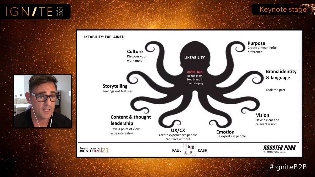 RoosterPunks's tweet photo. B2B brands need to step up by increasing their likeability factor. Paul Cash (@Zagology) talks about likeability and its importance within #B2BMarketing. Visit #IgniteB2B to watch his keynote speech. 
#Storytelling #HumanizingB2B https://t.co/w5lC1Nw63Z