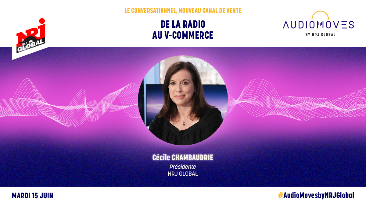 NrjGlobal's tweet photo. ▶ [REPLAY] #AudioMovesbyNRJGlobal

Retrouvez l'intervention de Cécile Chambaudrie - Présidente de #NRJGlobal, concernant le v-commerce

👉 https://t.co/cWXZerP2pa

#GoodVibes #Audio #AudioMoves #LiveStreaming #PouvoirDuSon #InnovationAudio #EmpreinteSonore #Conversationnel https://t.co/Gu8RoIuZn0