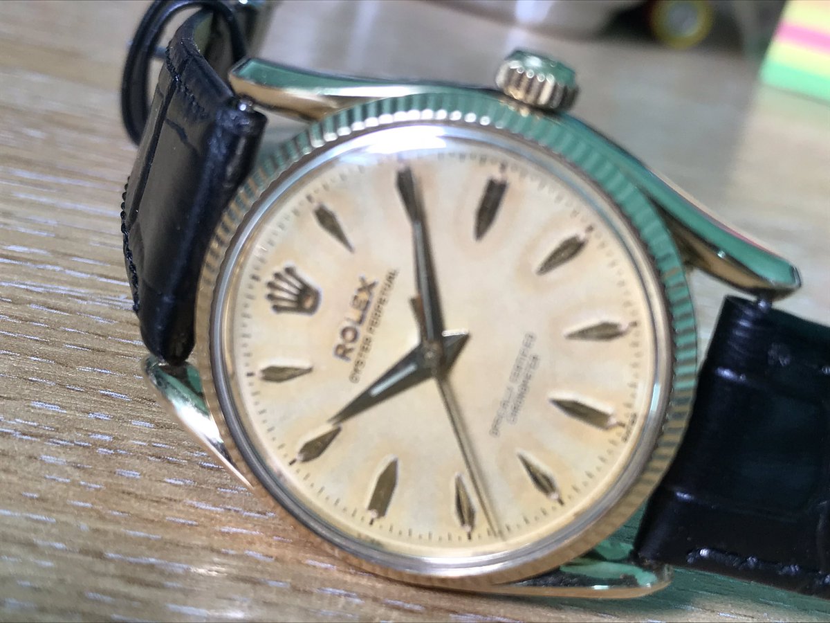 Project Rolex, a 1980s Cal.1035 Oyster Perpetual 14k gold case #Rolex #ThrowbackThursday <a href="/ROLEX/">ROLEX</a>