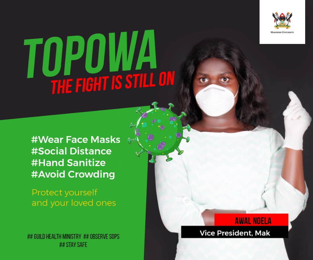 TOPOWA ...._ the fight is still on😷
'The doctor of the future will give no medicine, but will instruct his patients in care of the human frame, in diet, and in the cause and prevention of disease.”
H.E the 86th V.P @NoellaJuach8. @Makerere
@ProfNawangwe 
#ObserveSOPsSTAYSAFE