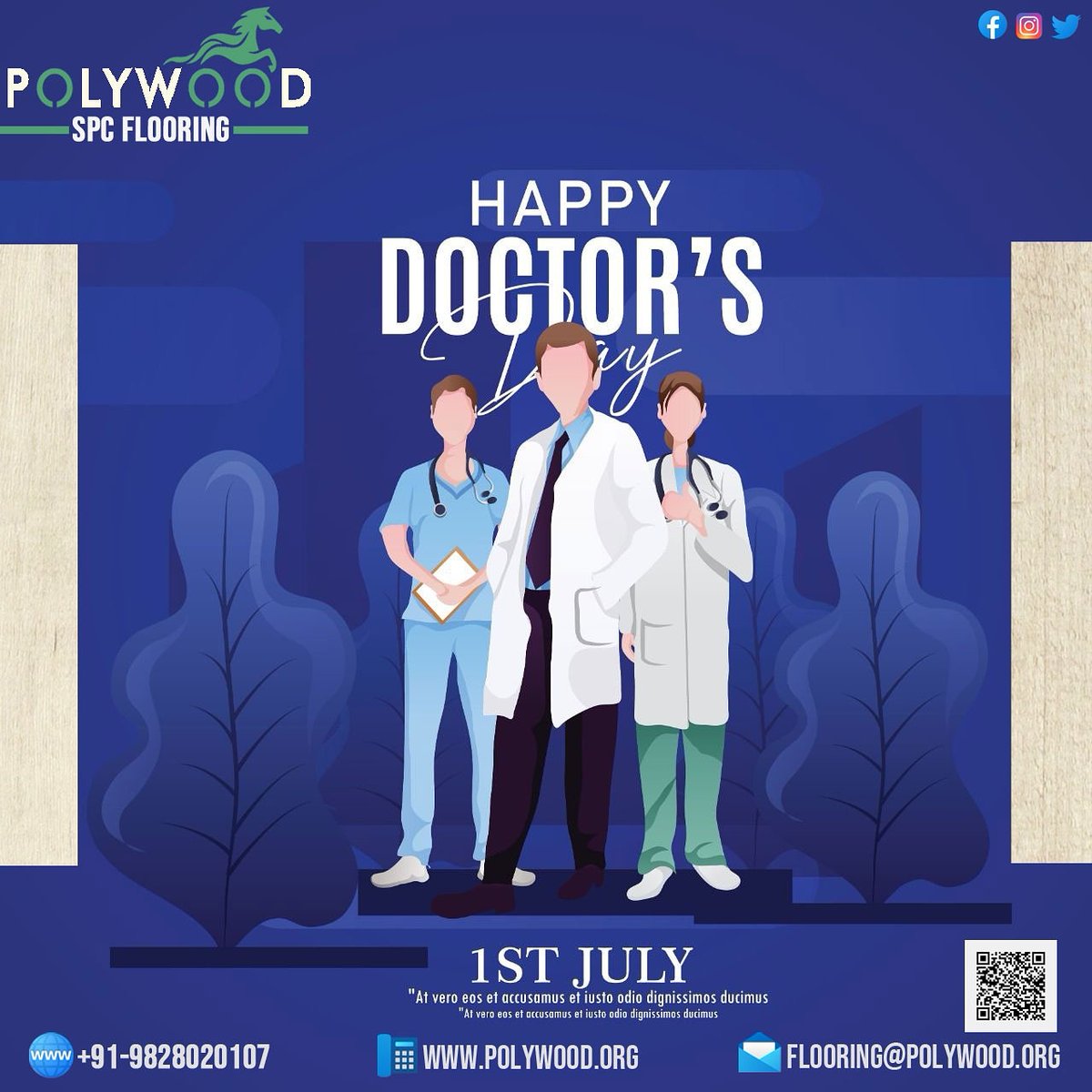 polywoodfloor's tweet photo. “Only a doctor is blessed with the magical powers to treat a life, to bring health into our lives and to be there with us when we have lost all the hopes. Happy Doctor’s Day 2021.”
Contact us +91-9828020107

#doctorsday2021 #doctors #doctors #DontBreathe2 #doctorslife #DoctorsDay https://t.co/n3DNzRgT7A