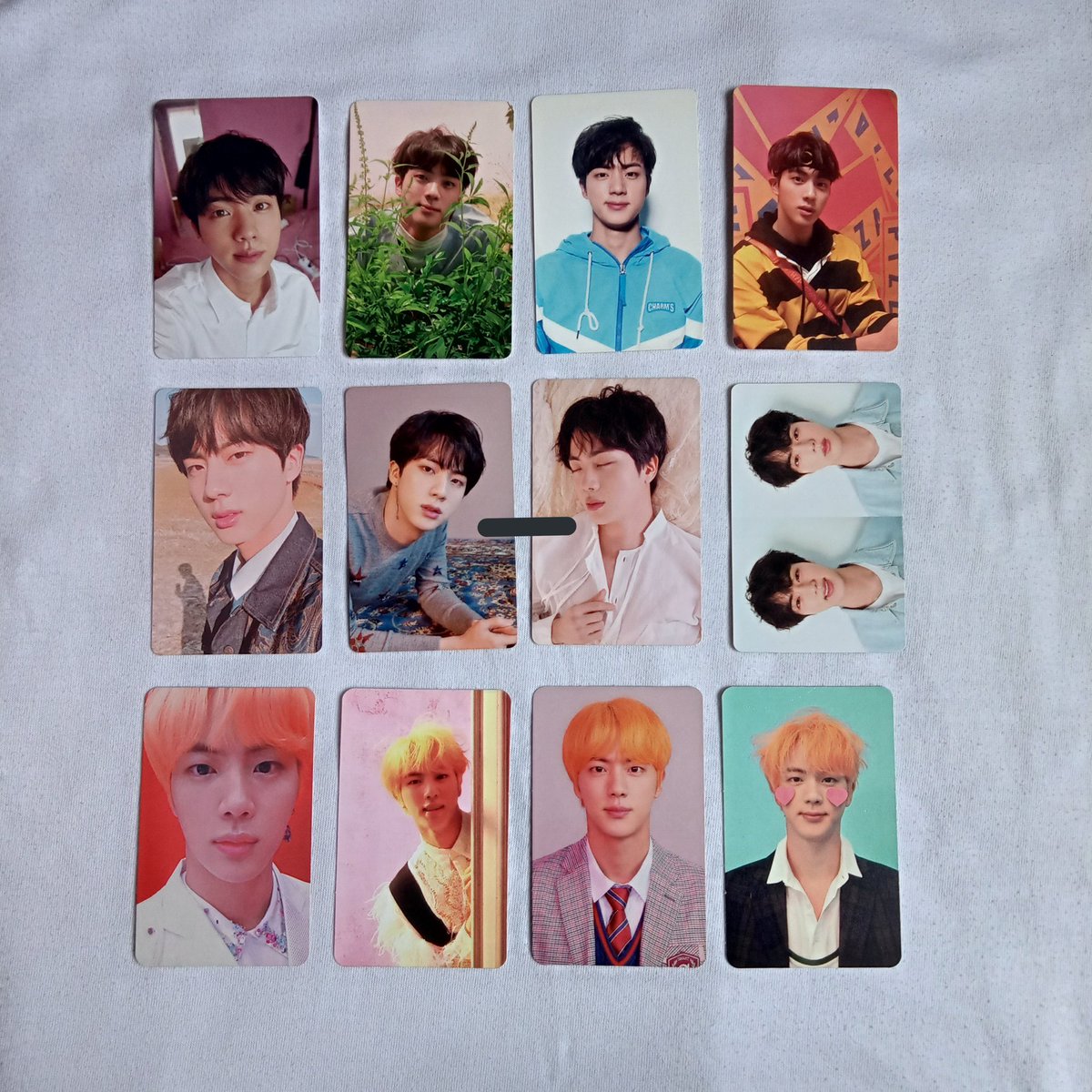 aintjin's tweet photo. HELLO NO ONE CARES BUT OMG 😭😭😭 IM SO HAPPY TO SHARE NA I AM FINALLY GRADUATE SA KR ALBUM PCS NI JIN 😭😭😭 https://t.co/BhHLcL1YfF