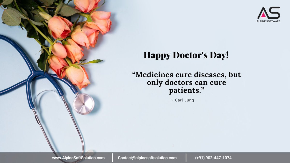 SoftwareAlpine's tweet image. “Medicines cure diseases, but only doctors can cure patients.” .
- Carl Jung

Alpine Software Wishes All The Doctors A Very Happy Doctor’s Day.

#AlpineSoftware #DoctorsDay #DoctorsDay2021 #Doctors