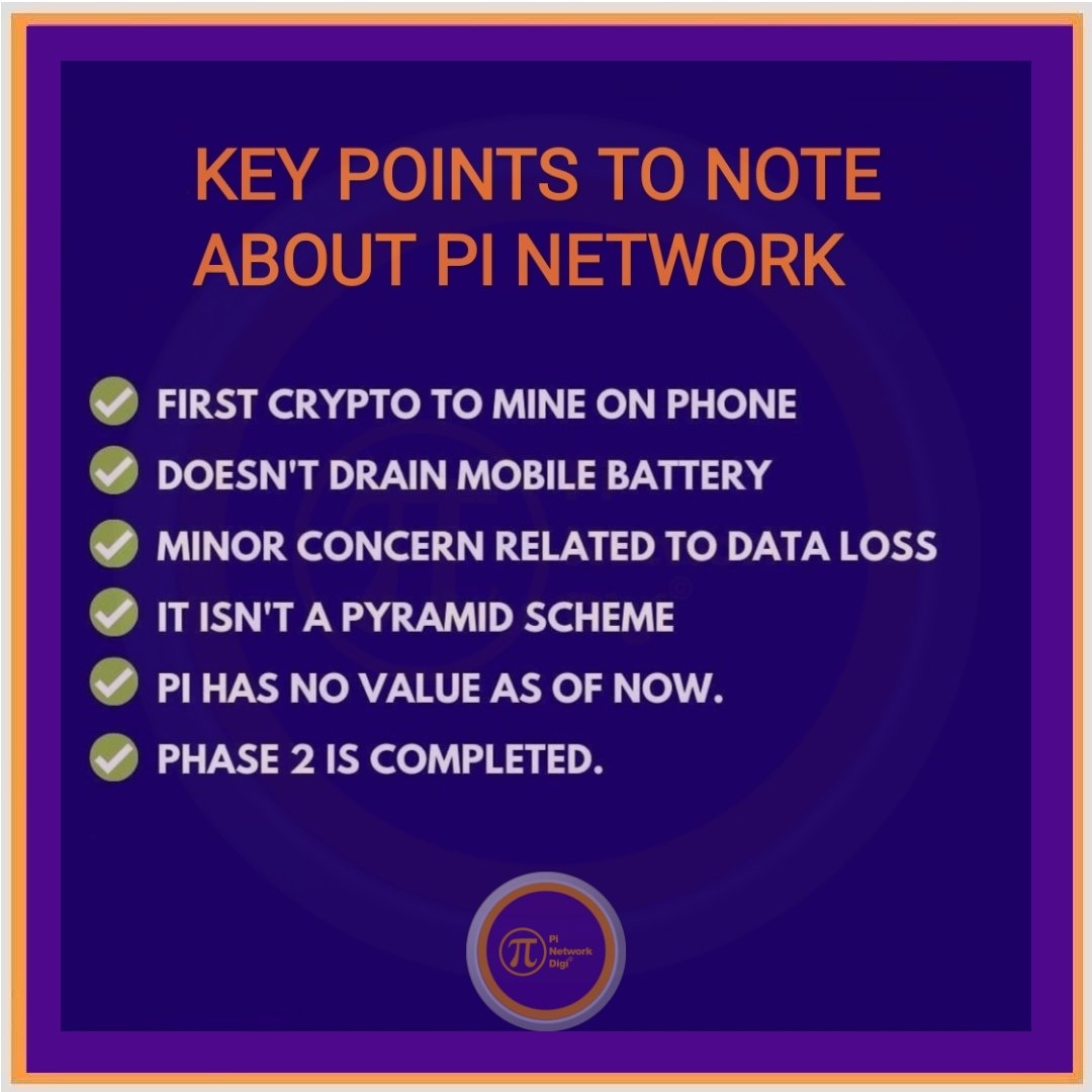 PiNetworkDigi's tweet photo. 👉Key Points to note about Pi Network

#Pi2Day #PiDay #PiNetworkDigi #PiNetwork #HappyPiDays #PiSocity #BuildPi2gether #KeyPoint https://t.co/NKBSBXE9Vf