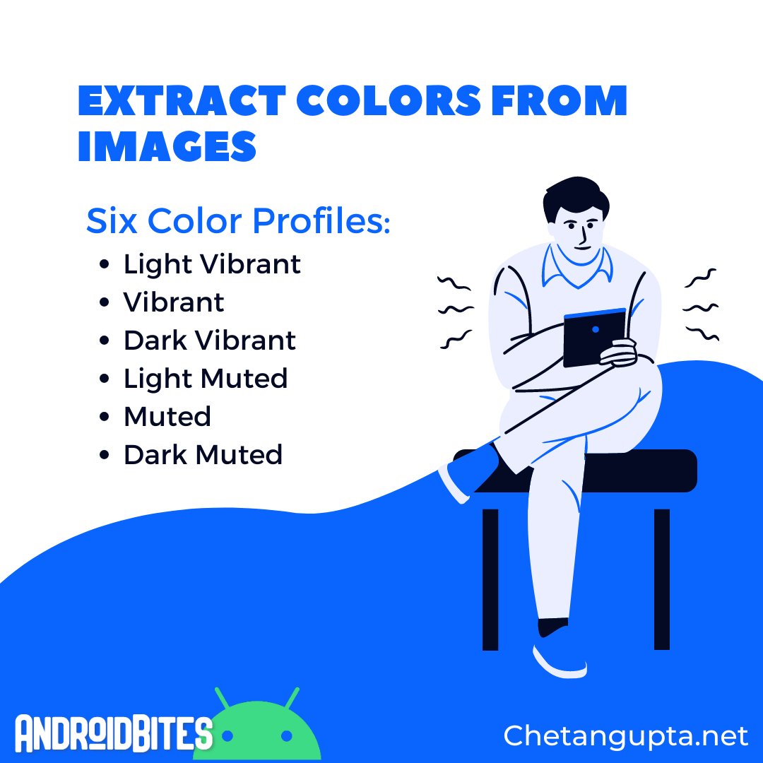 Ch8n2's tweet photo. #androiddev #kotlin #androidbites
Have you worked with Colors using the Palette API? https://t.co/pWgyKrRqet