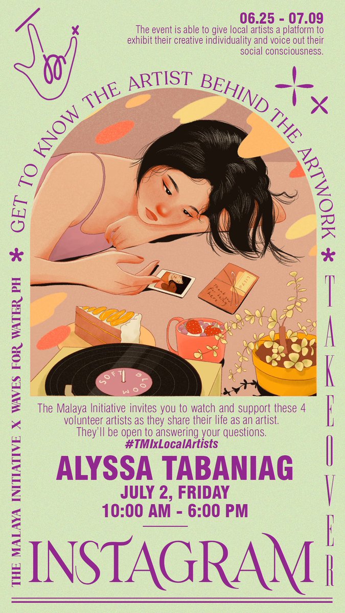 more fun news AAA ill be taking over @/malaya.initiative's IG stories to talk about art things and answer your questions tomorrow, July 2!! (a day before my bday whaha) see you guys there hih ☁️