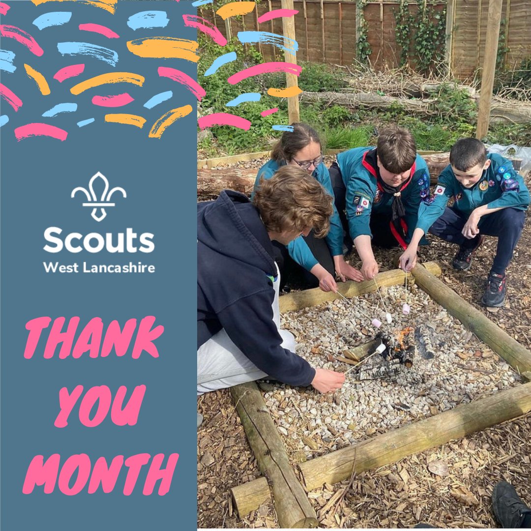 WestLancsScouts's tweet image. Today we launch Thank You Month. A whole month of saying Thank You to everyone in West Lancs Scouts!!