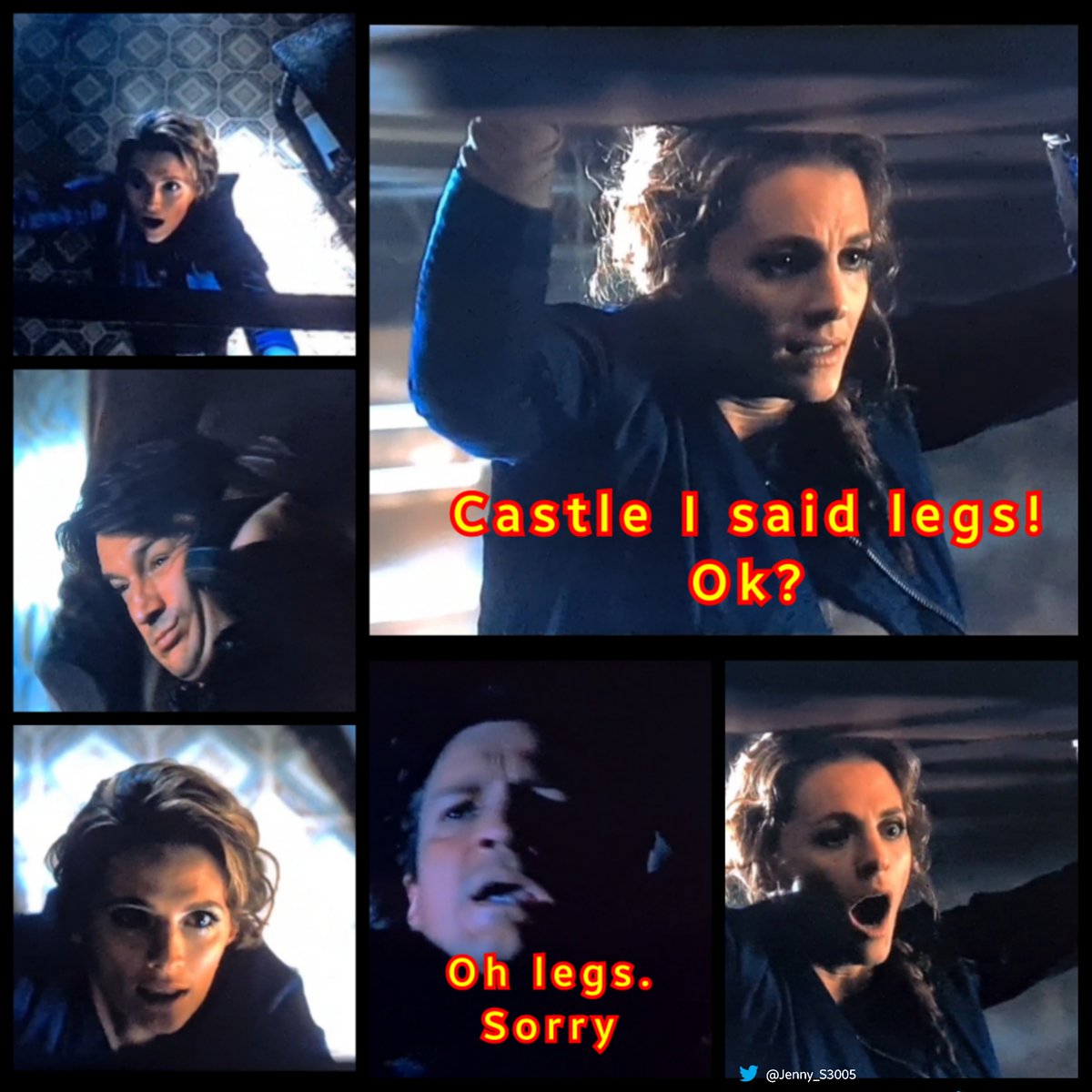 No #Castle aired on 07/01/xx-but a MEMORY-4X06-DEMONS (II/II)

KB: Castle, I said legs! Ok,?

C: Oh legs, sorry. https://t.co/X4x2TcZwXN