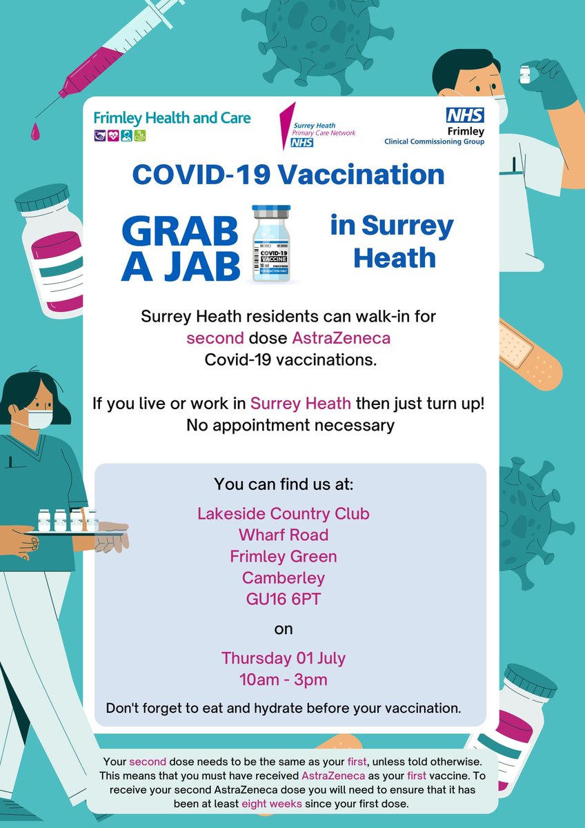 We’ve made it easier to get your 2nd AstraZeneca #NHSCOVIDVaccine. Receive your 2nd jab at our local site on Thursday 1 July between 10am – 3pm. 💉 To find out more click here: orlo.uk/AeQ2B