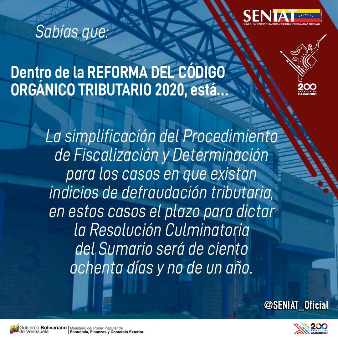 SENIAT_Oficial's tweet photo. Sabias que  dentro de la Reforma ley Orgánica de Aduanas 2020, está...

#SENIATPotenciaLaEconomía https://t.co/YItTUSVwgy