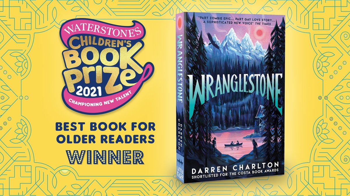 Waterstones's tweet photo. Winner of the Older Readers category is the incredible Wranglestone by @DarrenRCharlton published by @LittleTigerUK which manages to be tender gay love story and terrifying zombie epic at the same time: https://t.co/tX2prjKi0g
#WCBP21 https://t.co/1SOJPpQeOv