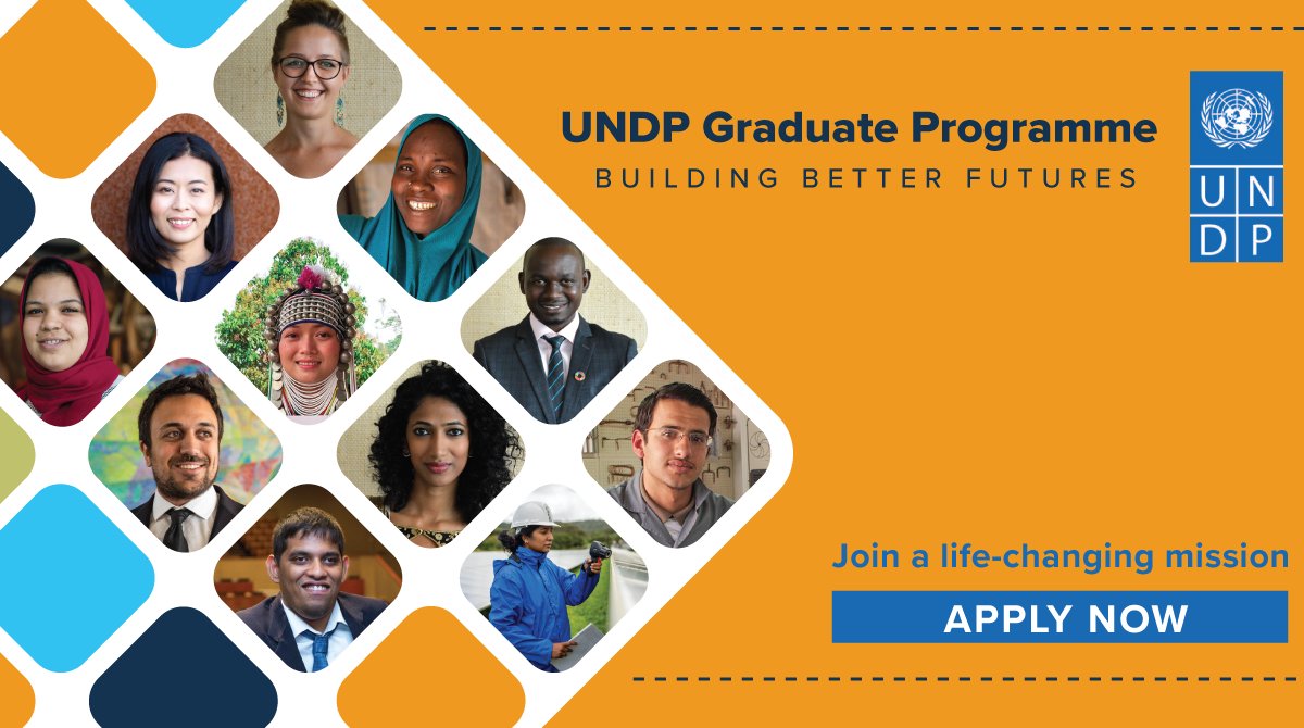 UNDPThailand's tweet photo. 📢 We are looking for recent graduates from Thailand 🇹🇭! Would you like to #JoinALifeChangingMission at @UNDP and contribute to “Building better futures”🌏  
 
✅ Check requirements &amp; apply: https://t.co/YKc5yDM8dQ 
📆 Deadline: July 4th, 2021 
🆕 Join the #UNDPGraduateProgramme https://t.co/bAKywwC8Id