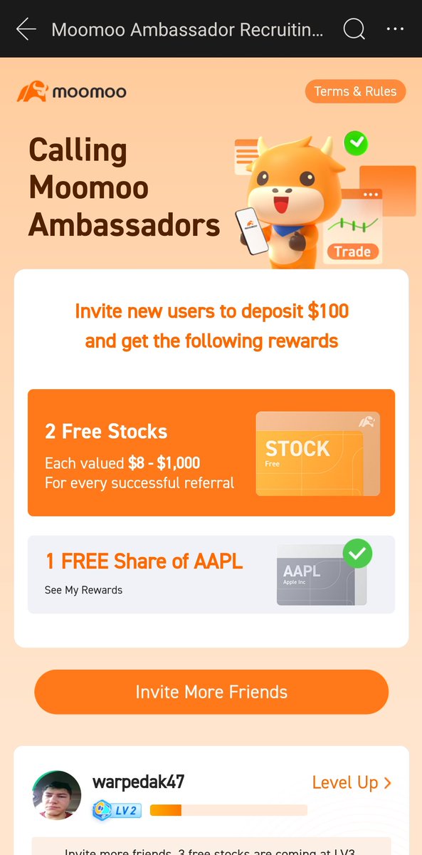 JimmyLightning1's tweet photo. Got me free share of AAPL 💪 Thanks @moomoo If yall haven't signed up here's my referral link for a few shares https://t.co/7tXT5f1xeJ https://t.co/vPIqKPCQ3O