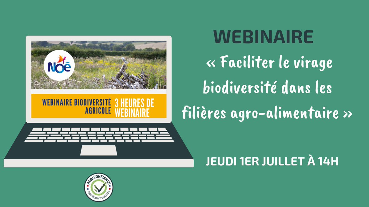 Partageant les mêmes valeurs, Agri Confiance est partenaire de l’association <a href="/NoeBiodiversite/">Noé</a> et soutient son engagement pour la sauvegarde et la restauration de la #biodiversité. 
-
🗓️ Il est encore temps de vous inscrire ! RDV ici : docs.google.com/forms/d/e/1FAI…

<a href="/lacoopagricole/">La Coopération Agricole</a>